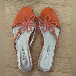 Vintage Dolce & Gabbana Pink Floral Flat Sandals size 36